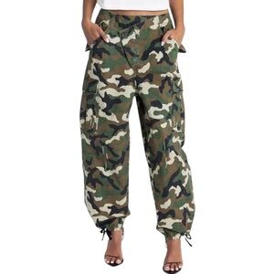 KBB by KAHLANA Women's Mid-Rise Straight Leg 'The Cargo Jogger' camouflage